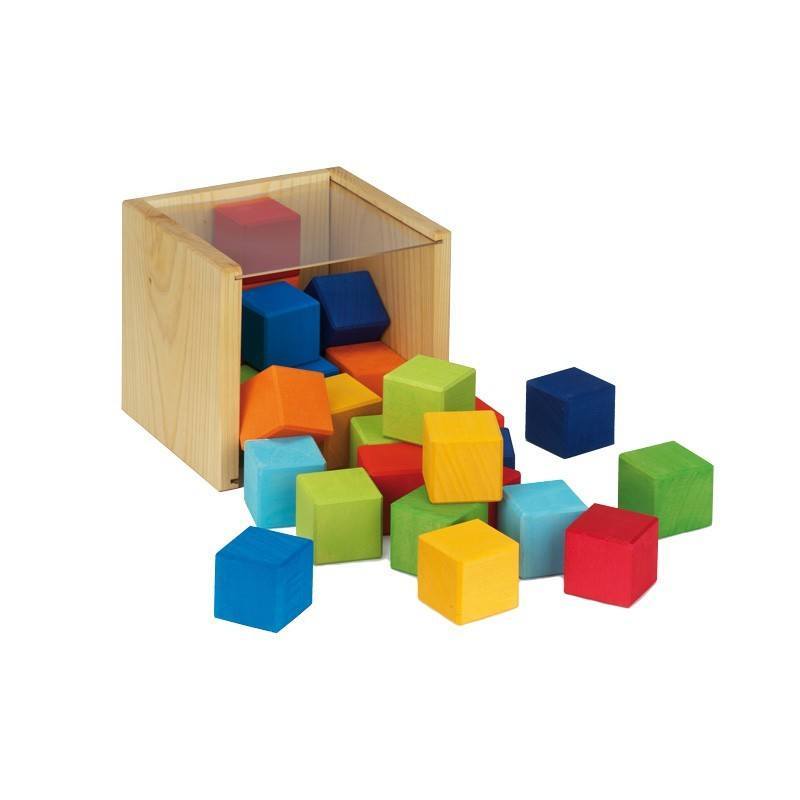 Würfel im Kasten aus Holz | Holzspielzeug "Kleine Entdecker"