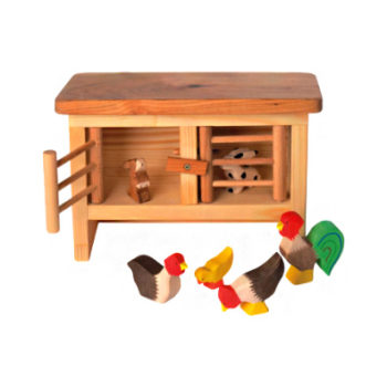 Holzspielzeug - Hasen- und Hühnerstall