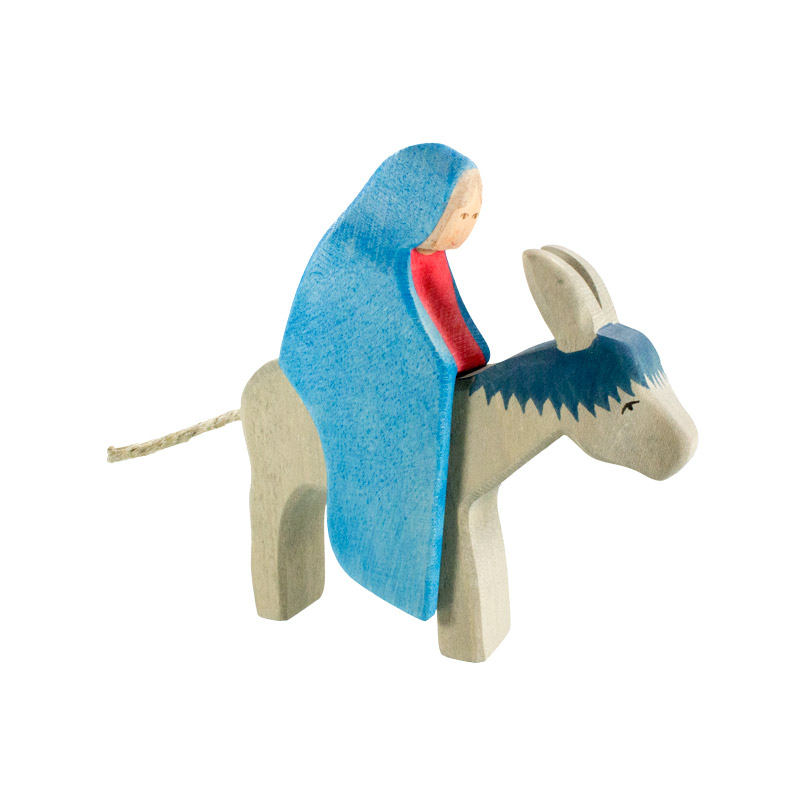 Holzspielzeug - Maria mit Esel