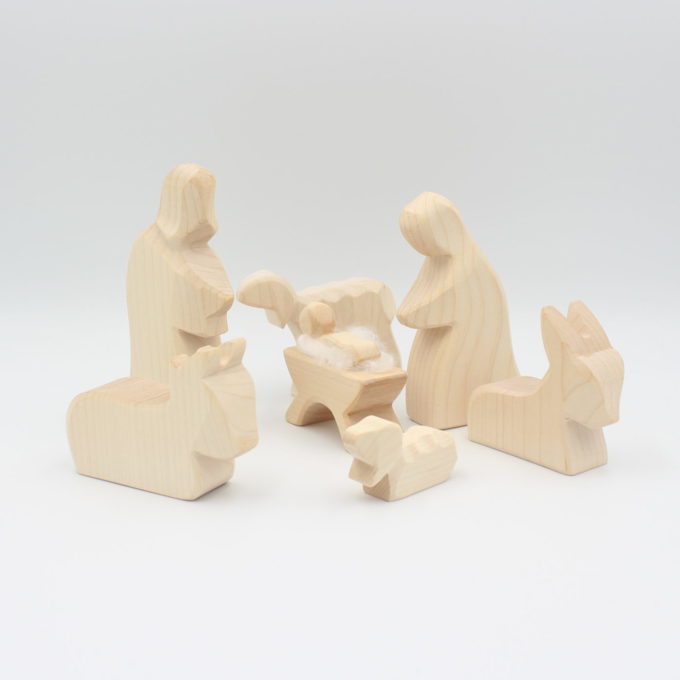 Weihnachtskrippe im 8-teiligen Set - Natur – Bild 2